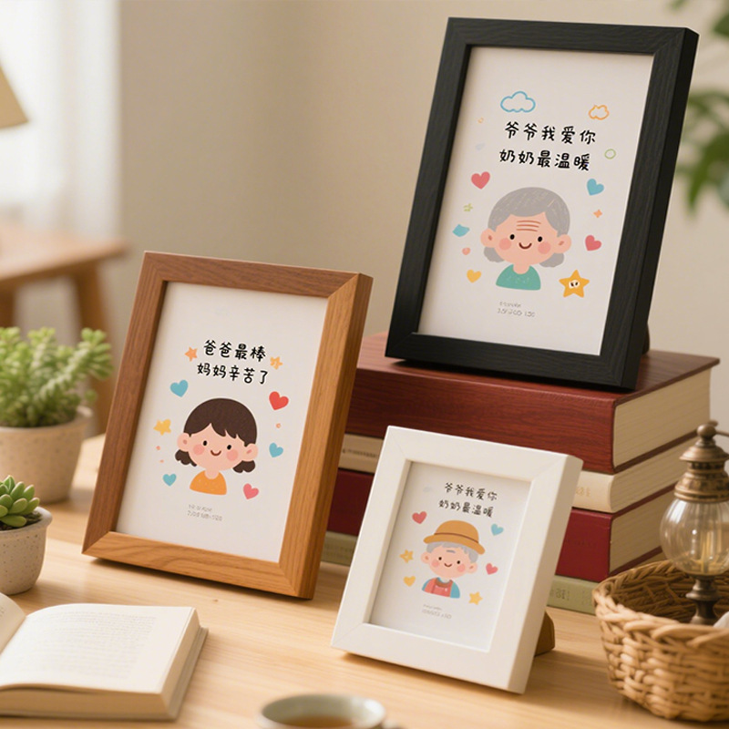 Manufacturer Wholesale Wooden Picture Frame Display DIY Three-Dimensional Handmade Picture Frame with Multiple Display Methods and Various Size Options Photo Frame