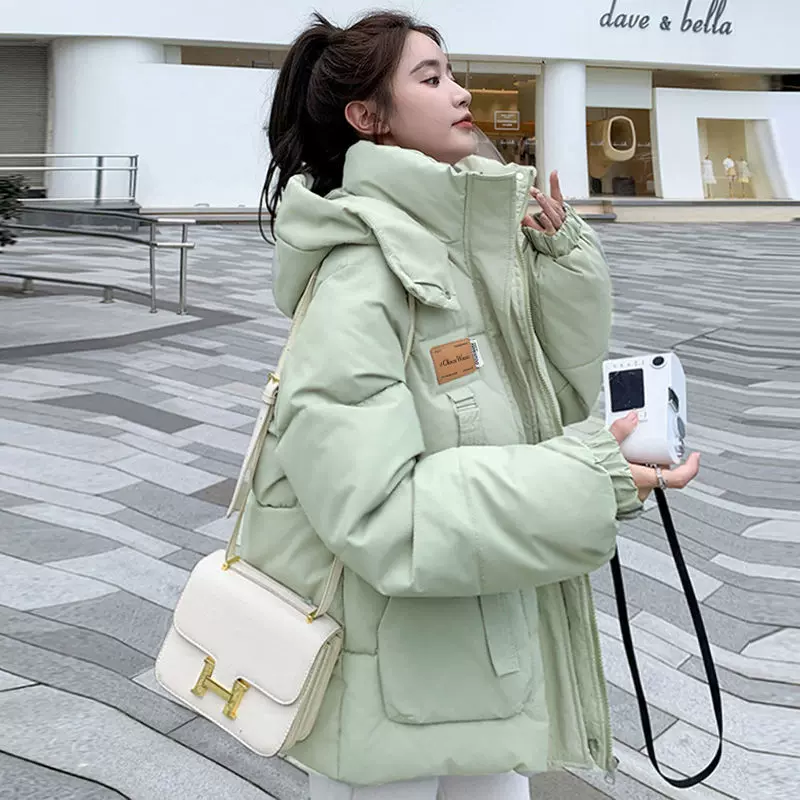 棉服女2024新款oversize面包服短款棉衣秋冬季外套加厚连帽棉袄潮