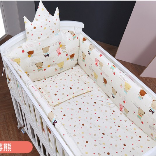Nuevo juego de ropa de cama para cuna, parachoques anticaídas para cama de bebé, conjunto extraíble y lavable para niños.