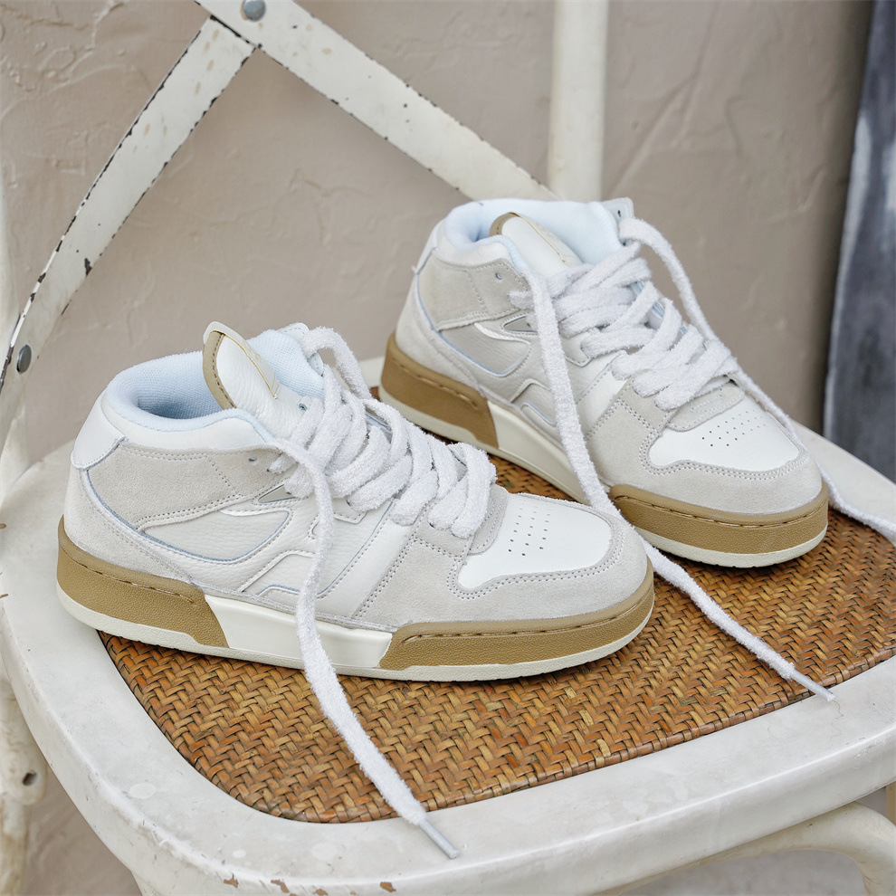 Giày sneaker nam cổ cao phong cách đơn giản dễ phối — Giày thể thao FF cổ cao màu be chi tiết 25