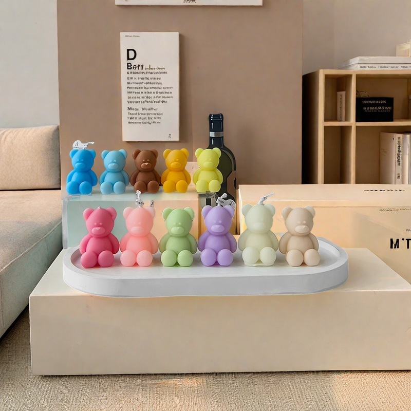 越境販売の小さなクマの香り付きキャンドル卸売、雰囲気のある装飾、バレンタインデーの飾り、誕生日のクリエイティブなギフト、インスタ映え|undefined