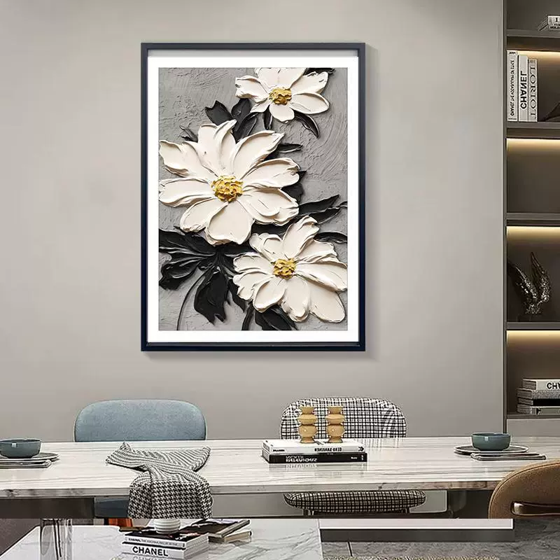 Европейский масляный холст, маленькая подвесная картина, деревянная рамка, диван, фон для гостиной, декоративная живопись, настенная живопись для спальни, цветок 6080