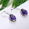 Silver water drop purple C5022