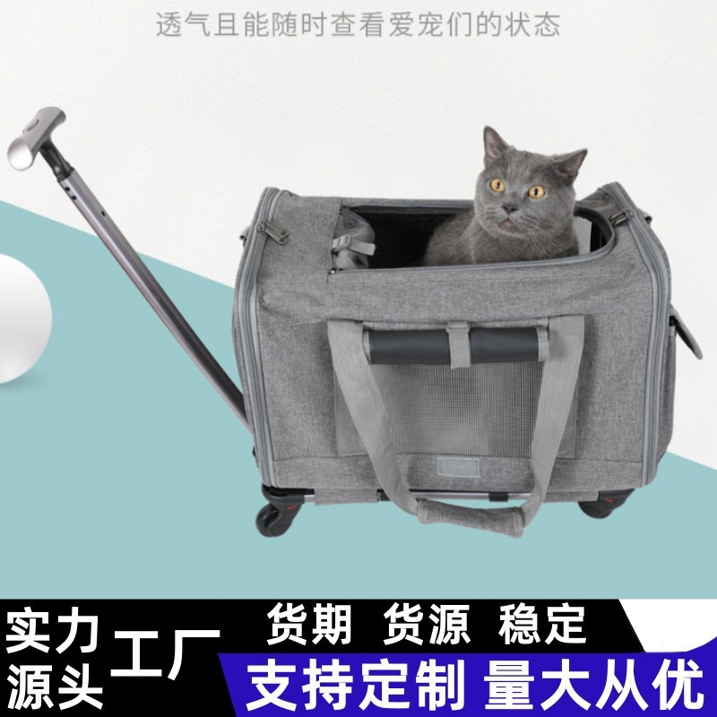 Transportín para gatos, carrito para mascotas para exteriores, jaula plegable y transpirable para mascotas, caja de transporte tipo bandolera para perros