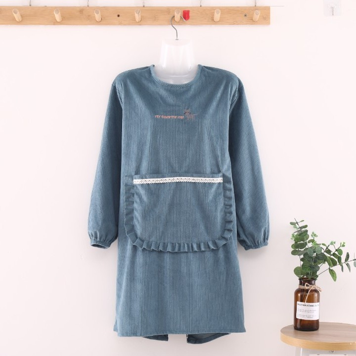 Abrigas largas y delantal de terciopelo grueso para cocina delantal de cocina delantal de manga larga delantal delantal especial a prueba de aceite