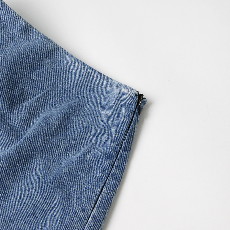 Title 11, Falda vaquera retro azul con estampado de rosas...