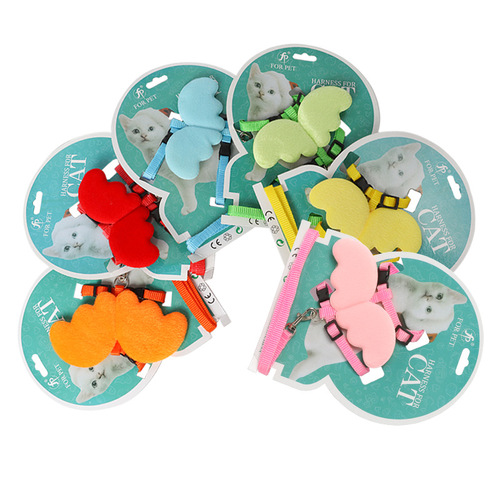 Pet supplies wholesale new winged little angel traction harness dog cat puppy traction rope