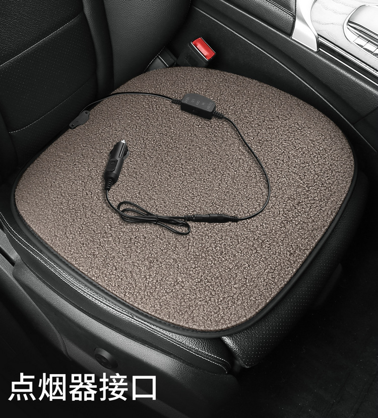Car Heated Seat Cushion Single Piece Winter Plush Backless Car Seat USB Electric Heating 12V Cigarette Lighter Car Cushion