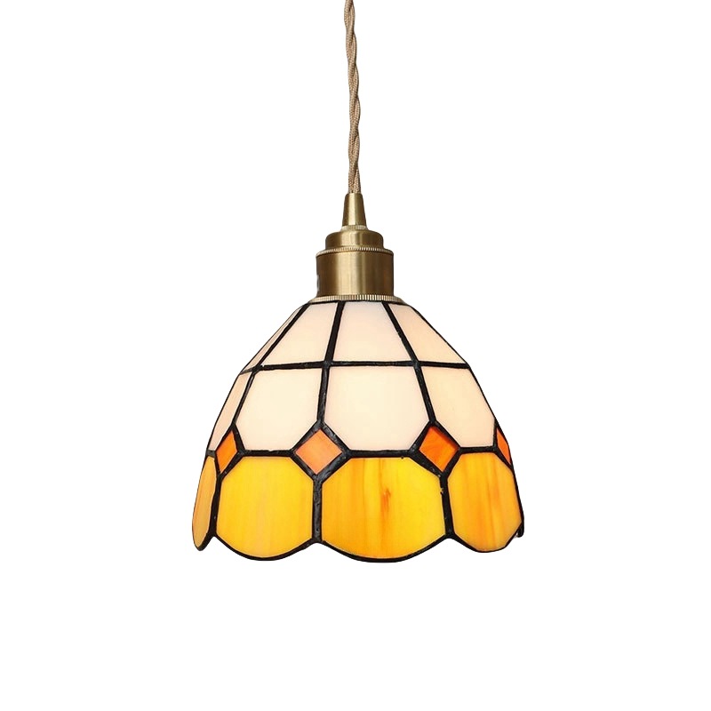 Tiffany Retro Latón Vidrio Antiguo Casa de familia junto a la cama Café Bar Restaurante Bar Salón de té Araña