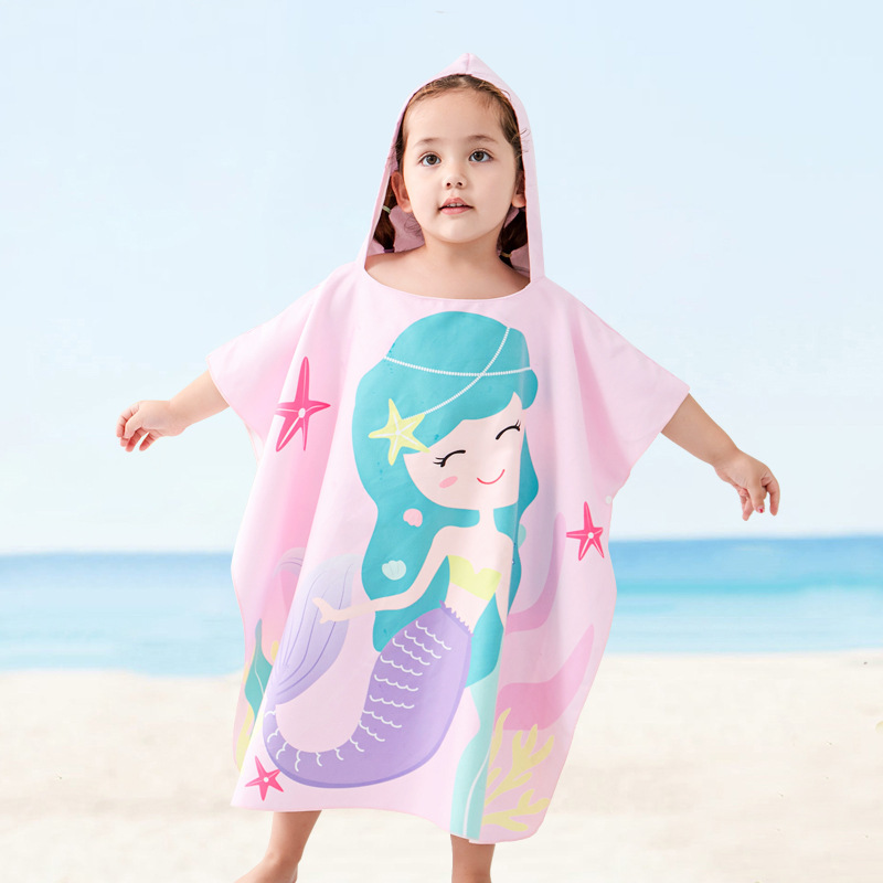 Children's Cape Bath Towel Quick-drying Cape Mermaid Sun-protection Shade Girls Beach Bathrobe Girls Hooded Bath Towel Children's Cape Bath Towel Quick-drying Cape Mermaid Sun-protection Shade Girls Beach Bathrobe Girls Hooded Bath Towel