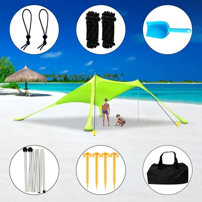 Avtomobil yan çətirləri: Outdoor Sun Protection and - green-2-aluminum-poles-200160150cm