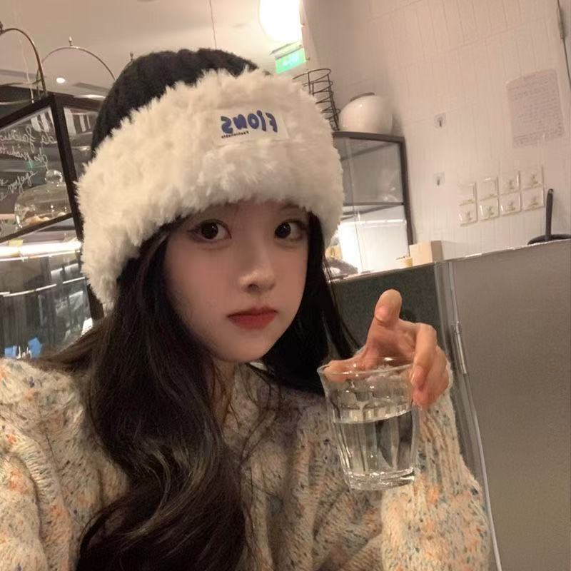 女可爱秋冬保暖毛线帽新款加厚针织帽大头围护耳百搭显脸小防寒帽|undefined