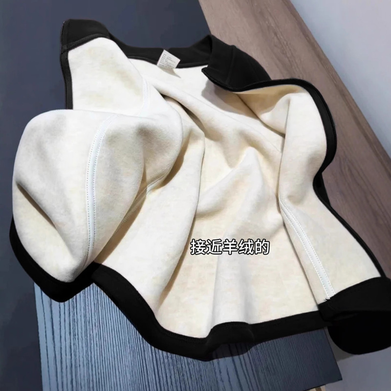 Women's Fleece Sweatshirt with Thick Lining, Suitable as an Inner Layer for down Jackets, Warm and Slim-Fit Outerwear