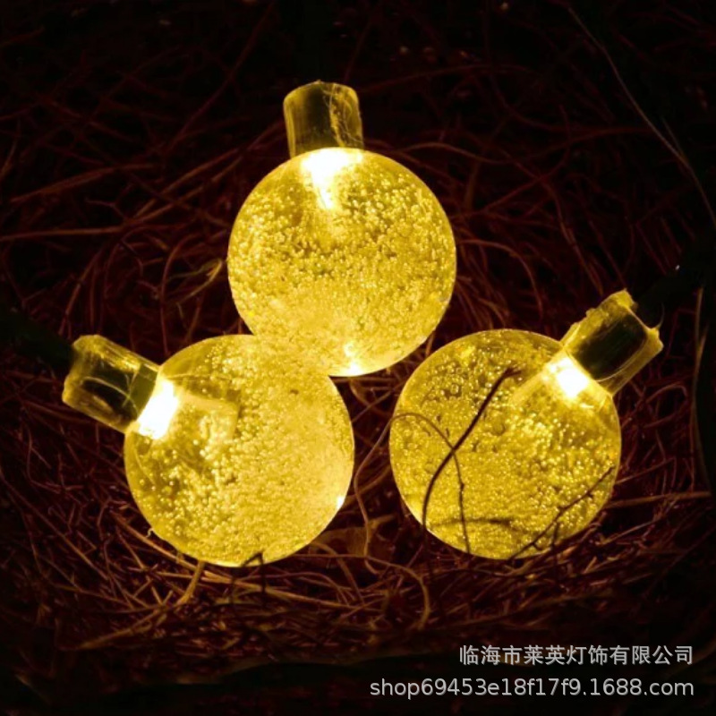 LED solar Bola de burbujas Cadena de luz cielo estrellado Festival de Navidad al aire libre patio decoración bola de cristal luces de colores