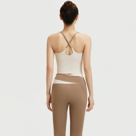 Juyitang Naked Breathable Sports Underwear Women's High Elastic Integrated Bra Sports Fitness Yoga Vest