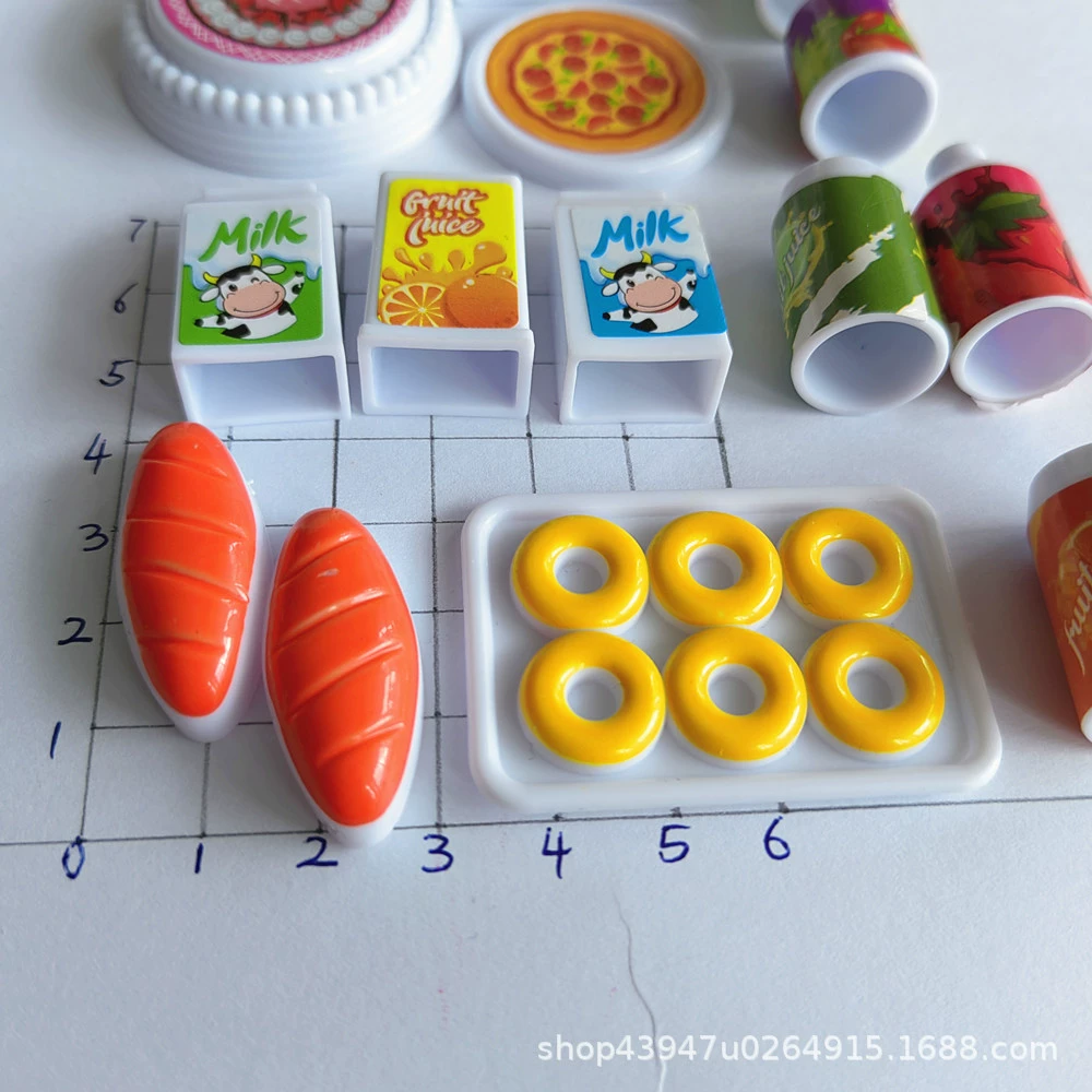 Большая распродажа: пластиковый набор из 12 предметов для кукол, мини-посуда, нож, вилка, ложка, торт, молоко, напиток, модель