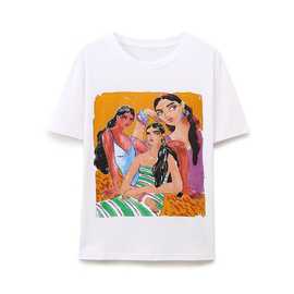 2024秋季ins女装白色女孩印花短袖T恤