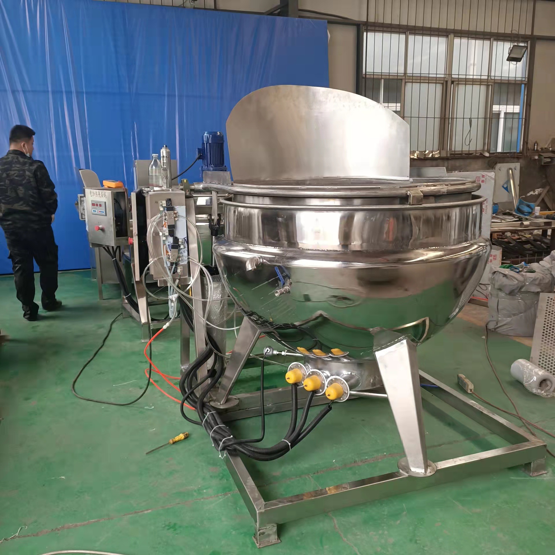 志强花生杀青蒸煮漂烫机 全自动蔬菜漂烫蒸煮机价格 西蓝花漂烫锅