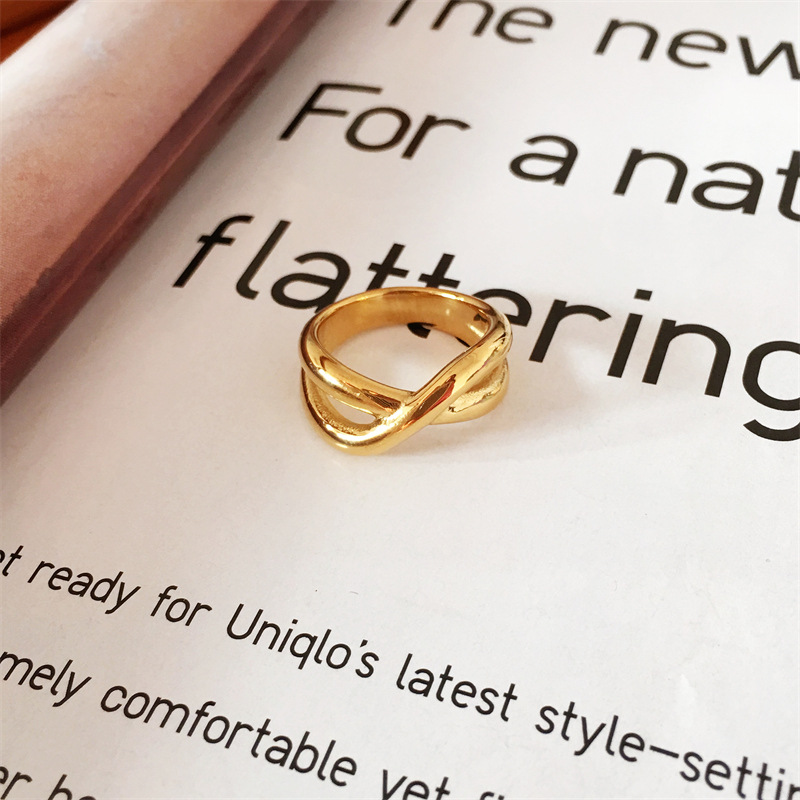 Unisex Gender Titanium Steel Simple Style Cross Rings