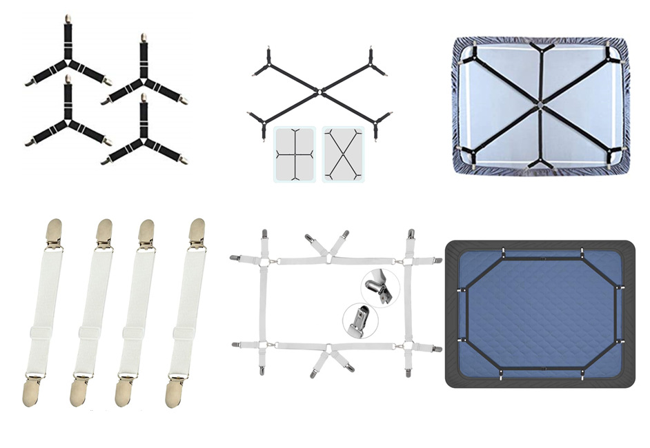 6条边床单固定器床垫防滑夹固定扣床笠固定夹子防跑松紧带床夹子