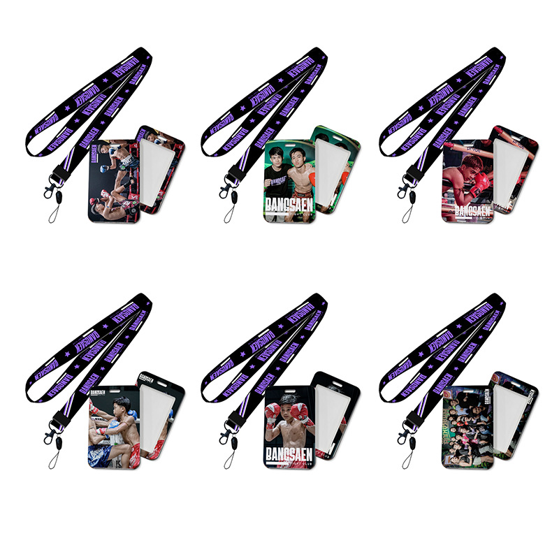 BangsaenFightClub拳击BUS泰星推拉滑盖卡套彩印挂脖手机长绳匙扣