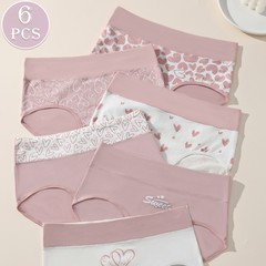 クロスボーダーの外国貿易のピンク系の高腰のプリントの女性の下着の通気性の愛の抑制の純綿の三角のズボンの大きいサイズの下着