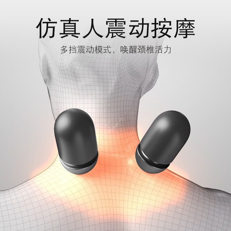 頸椎枕、睡眠用特別なマッサージ脊椎、非牽引加熱湿布修復円筒形ネックピロー|undefined