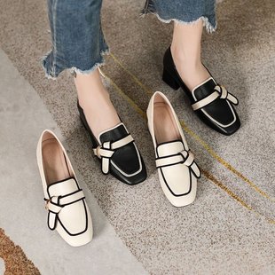 Loafers 2024 spring/autumn new retro versatile British style color matching butterfly small shoes for women Spring high-looking