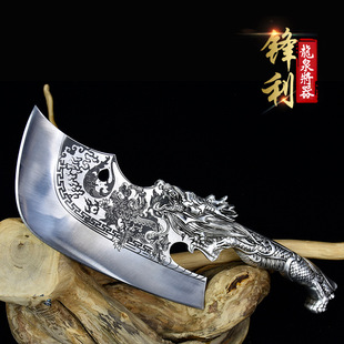 Bone cutting bone cutting bone cutting bone cutting big bone Longquan handle stainless steel kitchen knife special knife household ancient charm forging knife