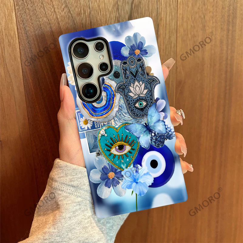Southeast Asia's Best-Selling Evil Eye Creative Mobile Phone Case Galaxys24 Double-Layer Film S25+ Anti-Fall Protective Cover