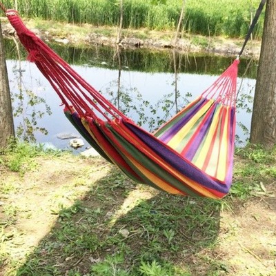 outdoors leisure time Hammock Lifts Double thickening canvas children college student dormitory dorm Camping Swing