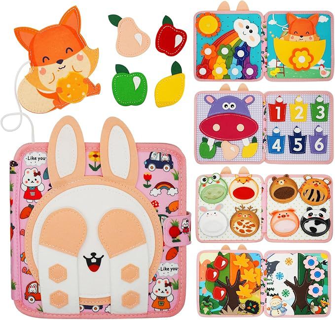 Educación temprana dibujos animados fieltro libro de tela transfronteriza Montessori bebé niños libro tranquilo Desarrollo Inteligencia Rainbow Book 3D ESTÉREO