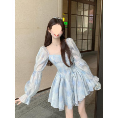 French escaped princess puffy skirt for women autumn French sweet romantic niche sweet pure vacation style fairy skirt