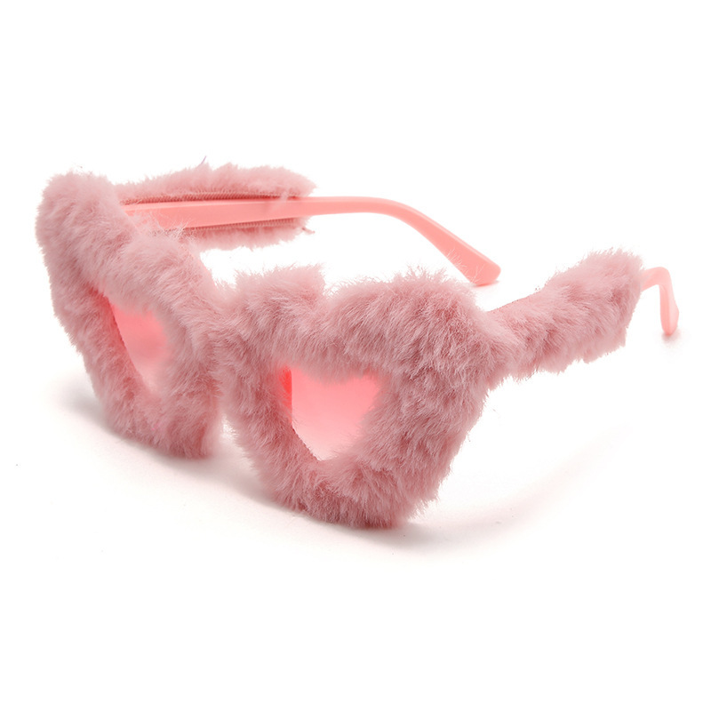 European and American new fashionable glasses, fluffy heart-shaped sunglasses, heart-shaped party fancy sunglasses 1688