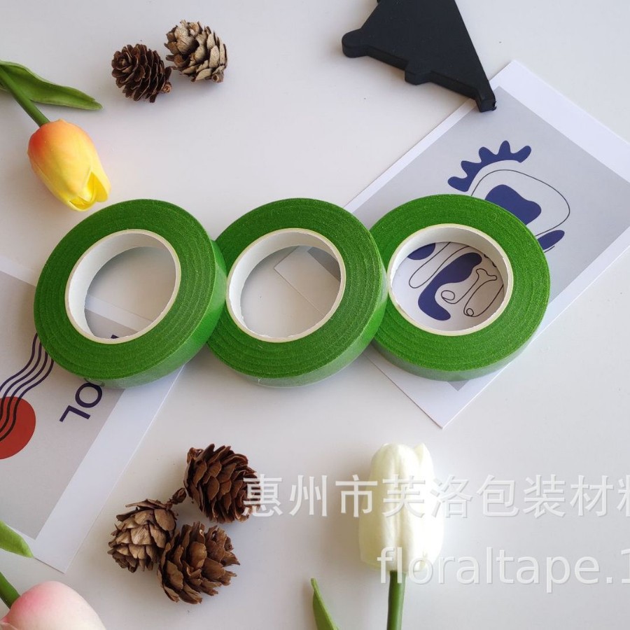Cinta floral adhesiva para manualidades – rollos de 27m para arreglos y decoración