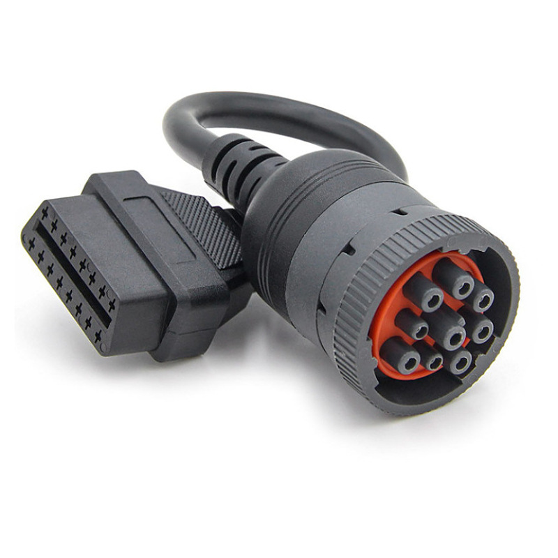 9pin To 16pin Truck obd/OBDII 转接线 卡车9针转16针卡车转接线