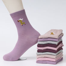 10双女士秋季小腿袜袜纯色棉质袜子妈妈防臭棉袜简约袜保暖中腰成