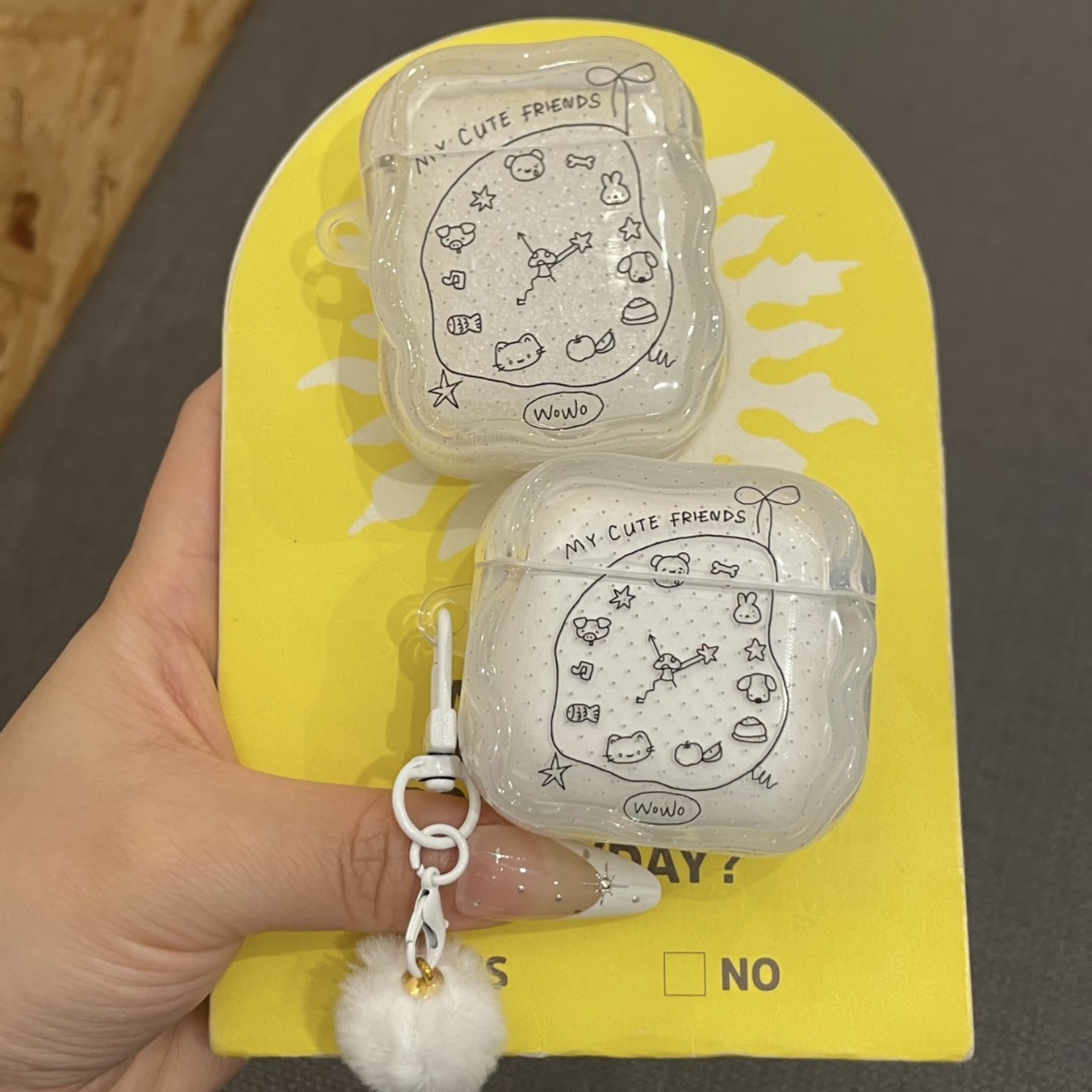 Cute graffiti animal reloj colgante para airpods 1 / 2 generación Apple auriculares inalámbricos cubierta pro nueva 3 generación 4