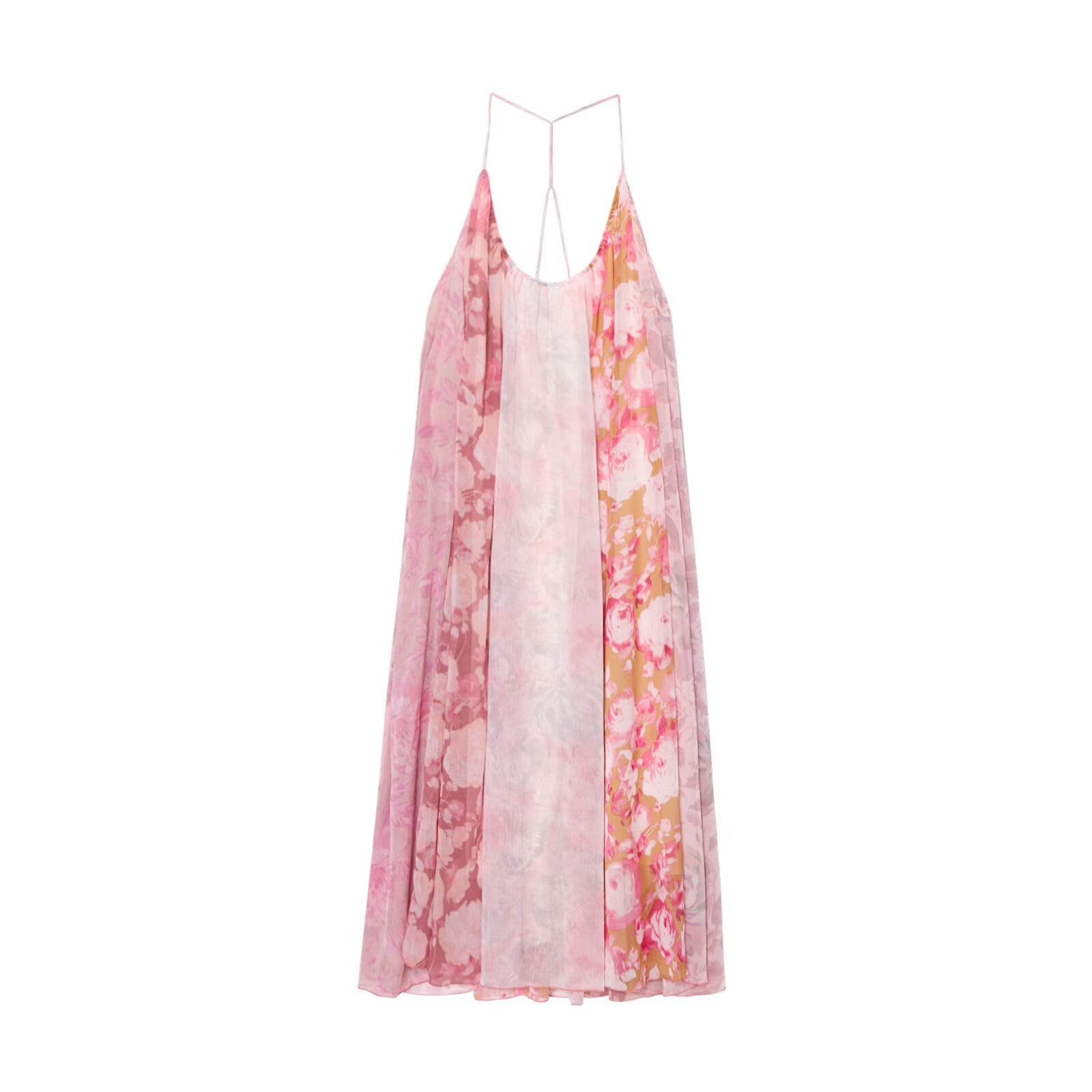 ZR foreign trade wholesale European and American style new French fashion flower printed patchwork dress 2826 127 710