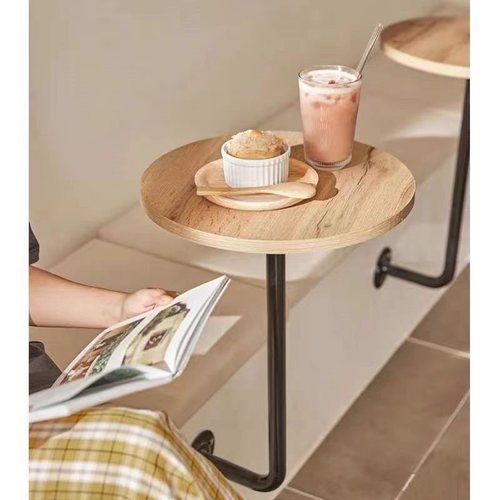 Batch modern milk tea shop cake shop coffee shop popular wall-mounted small round tables hanging on the wall booth seating