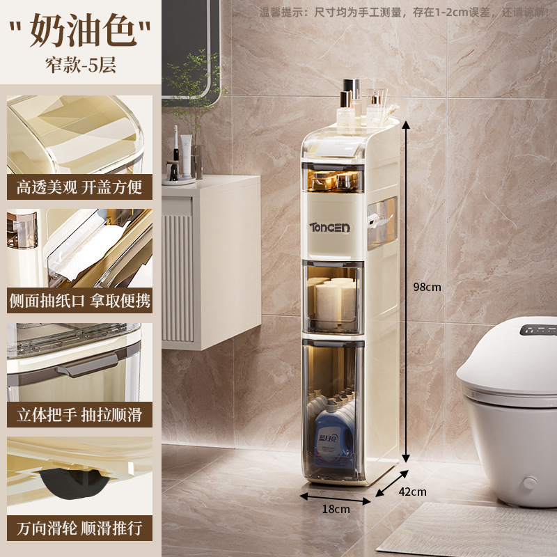 Gabinete de almacenamiento de ranura estrecha estilo cajón Gabinete de ranura multifuncional de baño Sala de estar Gabinete de almacenamiento de gran capacidad Gabinete de acabado de esquina