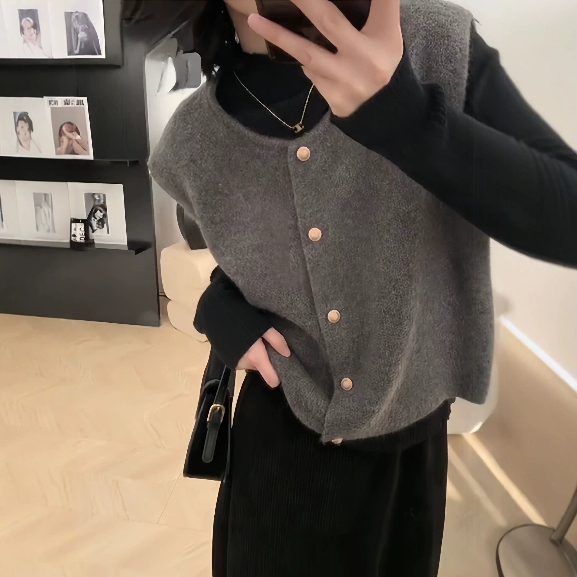Retro knitted vest