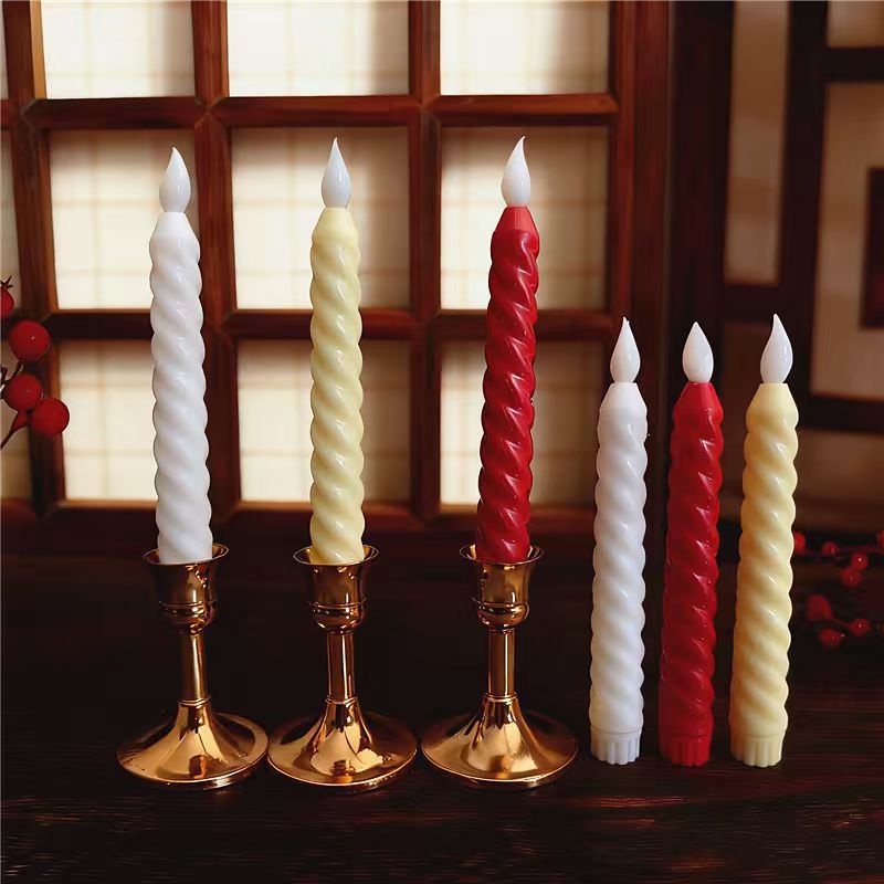 Velas electrónicas 6 nuevas bodas románticas de hotel luces de vela atmósfera decoración lámparas de prop largas luces de simulación LED image 1
