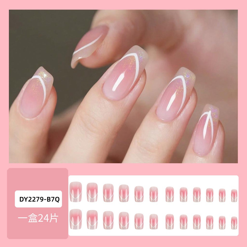 Venta caliente en Europa y América, parche de uñas dulce y fresco con incrustaciones de diamantes, uñas postizas de comercio exterior desmontables, piezas de uñas de uso transfronterizo terminadas image 31