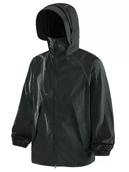 Hooded Couple Sun Protection Clothing Men's Breathable Summer Outdoor Quick-drying Skin Clothing UV Protection Top Sun Protection Clothing for Women