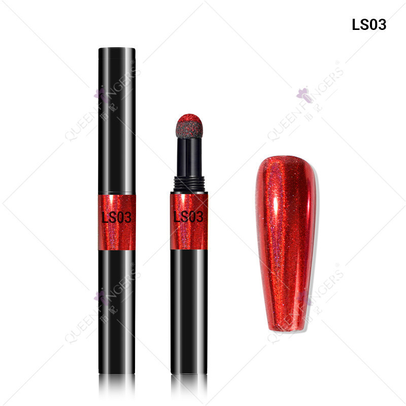 Concubina arte de uñas de lujo oro láser plata brillo espejo mágico pluma de la harina espejo cojín de aire pluma de color camaleón pluma mágica