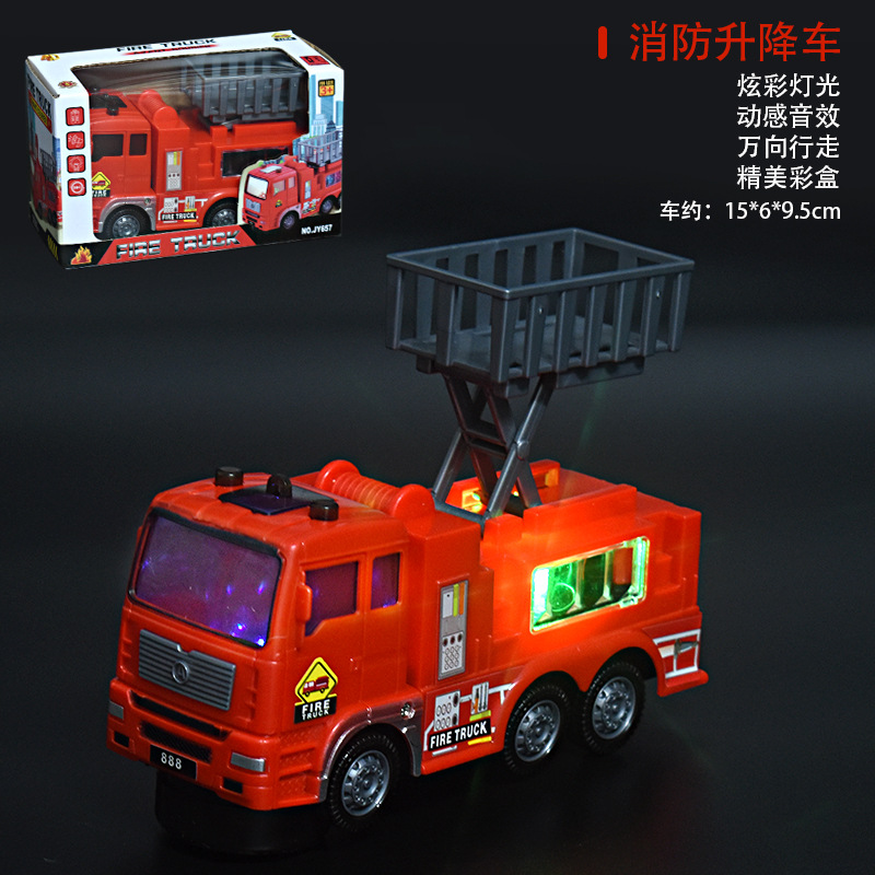 Juguetes de parada al por mayor coche eléctrico grande vehículo de ingeniería universal juguete 4D música ligera modelo de coche de juguete para niños