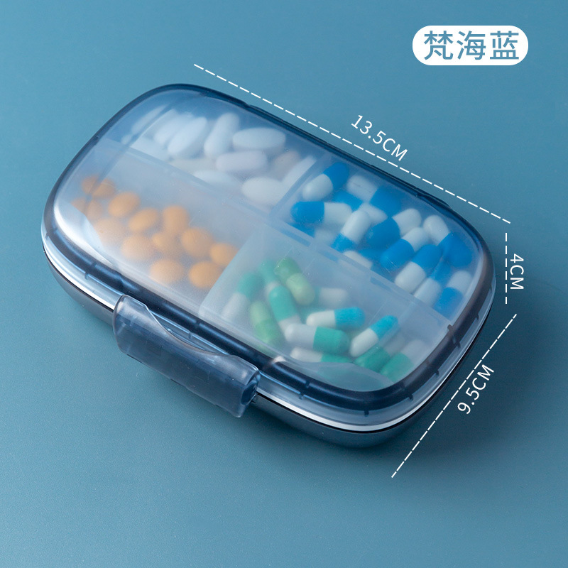 Caja de medicina doméstica sellada portátil una semana de embalaje caja de Medicina de gran capacidad multi-red impermeable portátil cuadrado pequeña caja de medicina