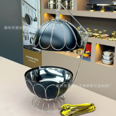 跨境不锈钢自助餐炉地球仪保温炉吊盖酒店餐厅暖菜炉hafing Dish