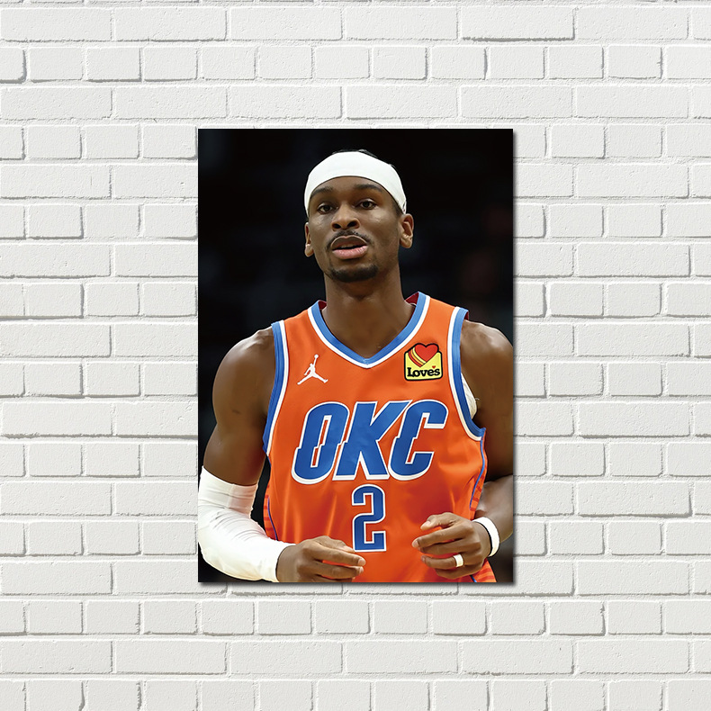 亞歷山大海報 高清銅版紙1套8張 NBA籃球星明星宿舍牆貼紙裝飾畫